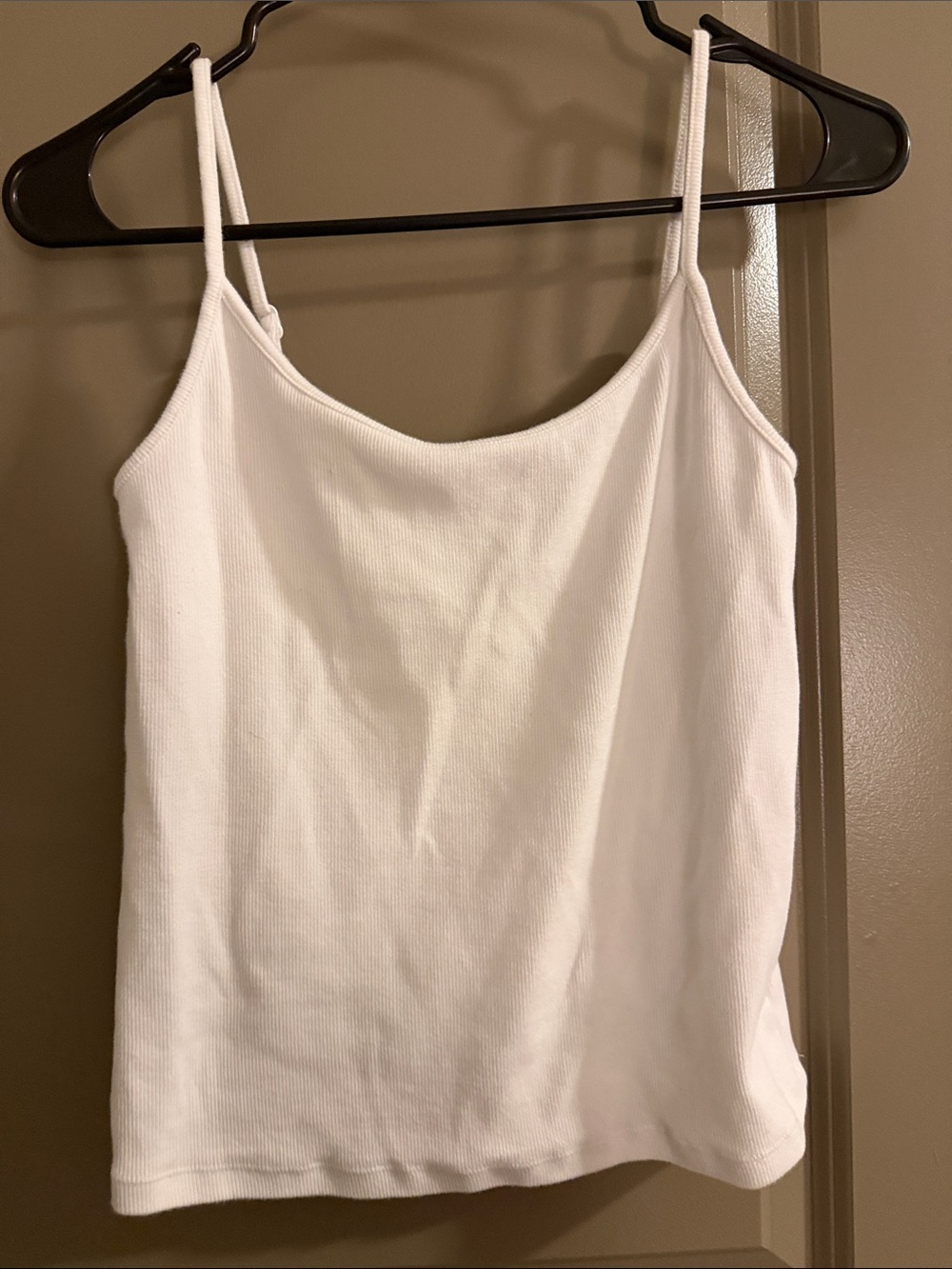American Eagle Outfitters White Ribbed Camisole with Spaghetti Straps